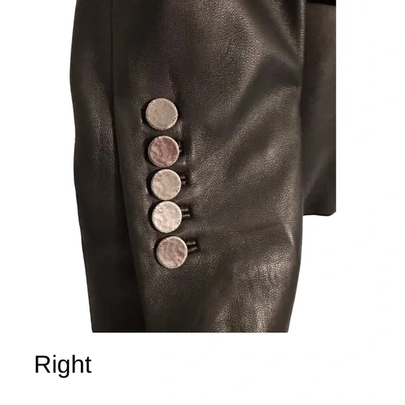 Kobi Halperin - Black 100% Genuine Leather Blazer - Size Small - Picture 4 of 9